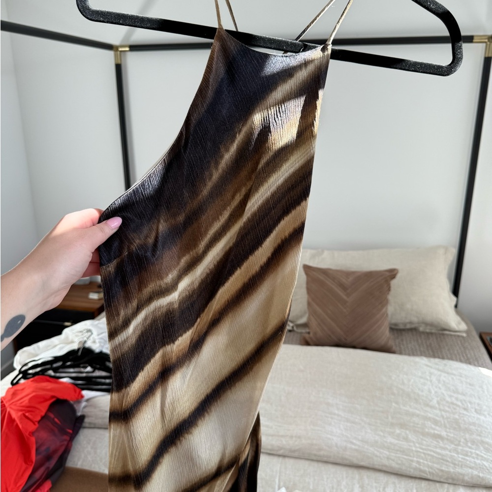 Bec + Bridge Tan and Brown Maxi Dress
